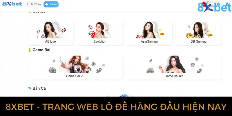 Giao diện 8xbet được thiết kế hài hòa, bắt mắt